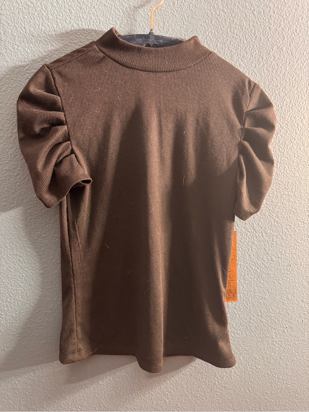 Almost Famous Black Puff Sleeve Mock Neck Top